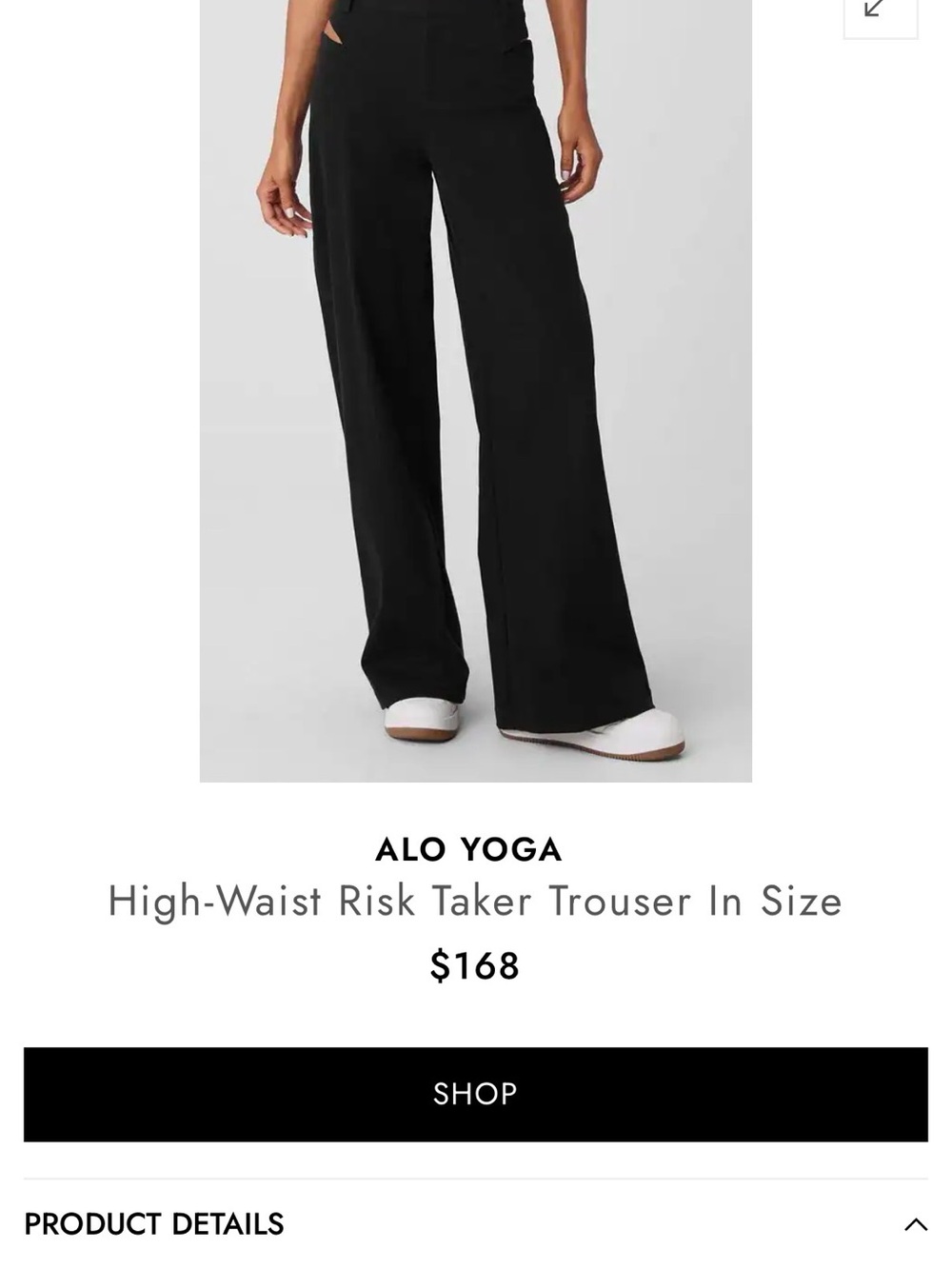 ALO Yoga Wide-Leg High-Waist Trouser — Black with subtle side cut outs